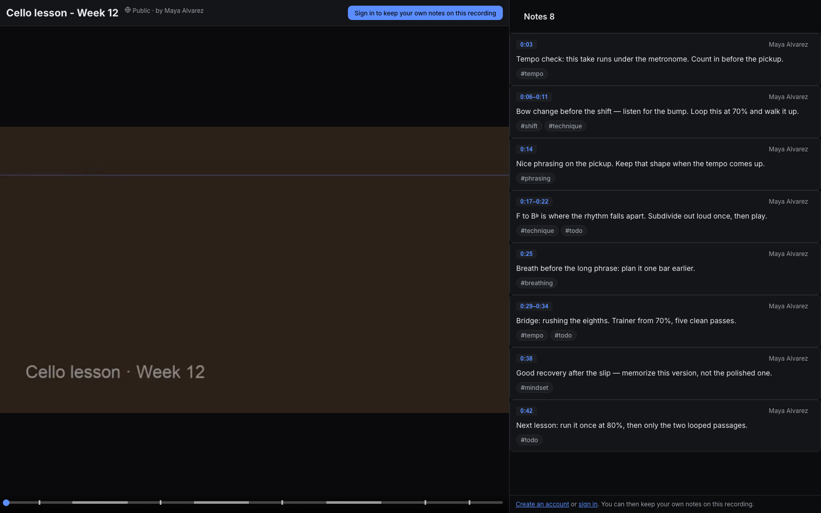 Screenshot 4: a public lesson page